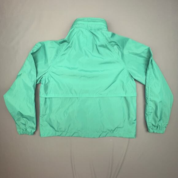 Eddie Bauer Mint Windbreaker Zip Jacket Women’s S Hooded 90s Nylon Retro - Picture 2 of 11